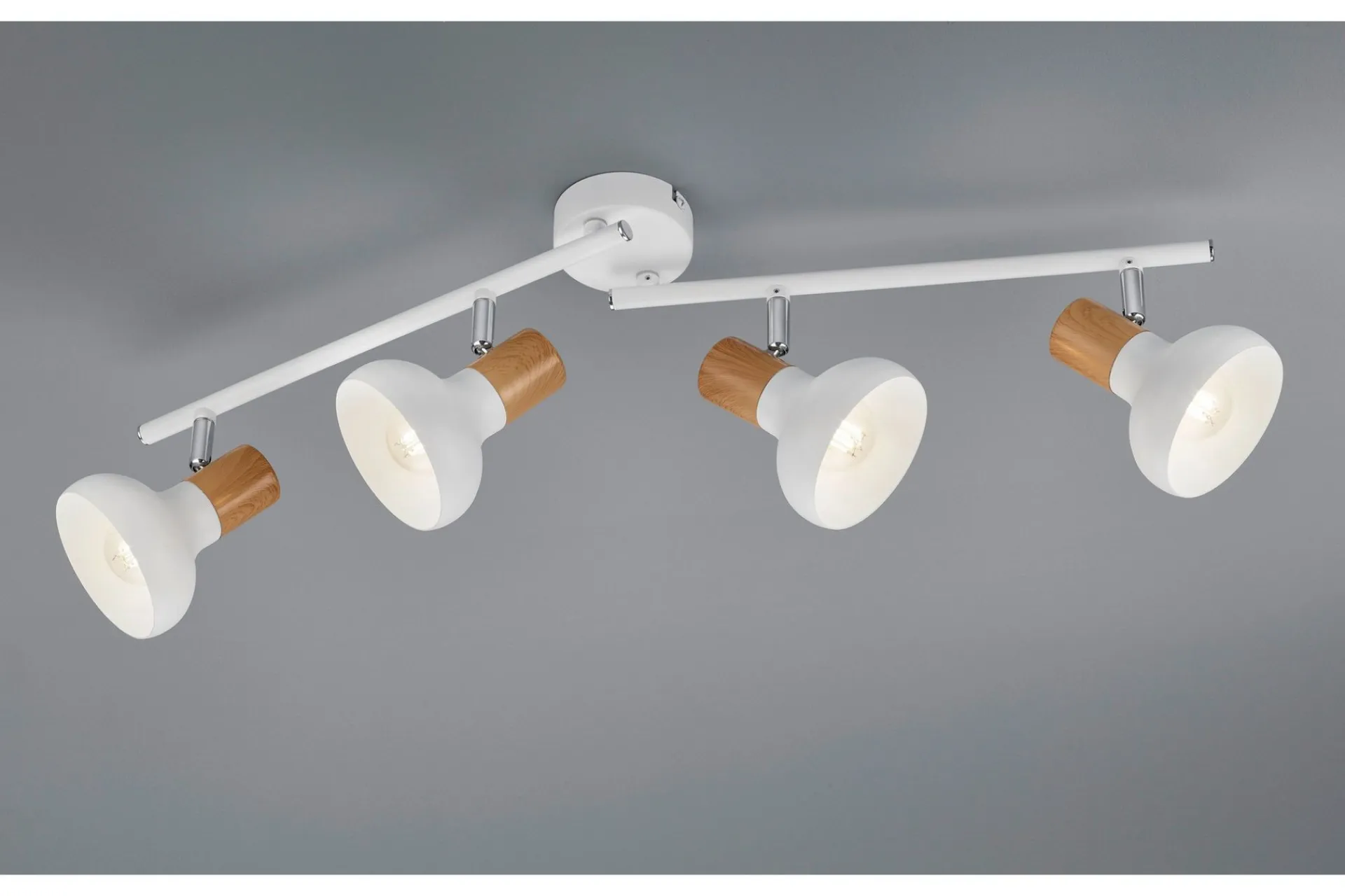 Trio Lighting Spotlights & Downlights-Latika spotlight 4L E14 matt hvit/tre Matt hvit,tre