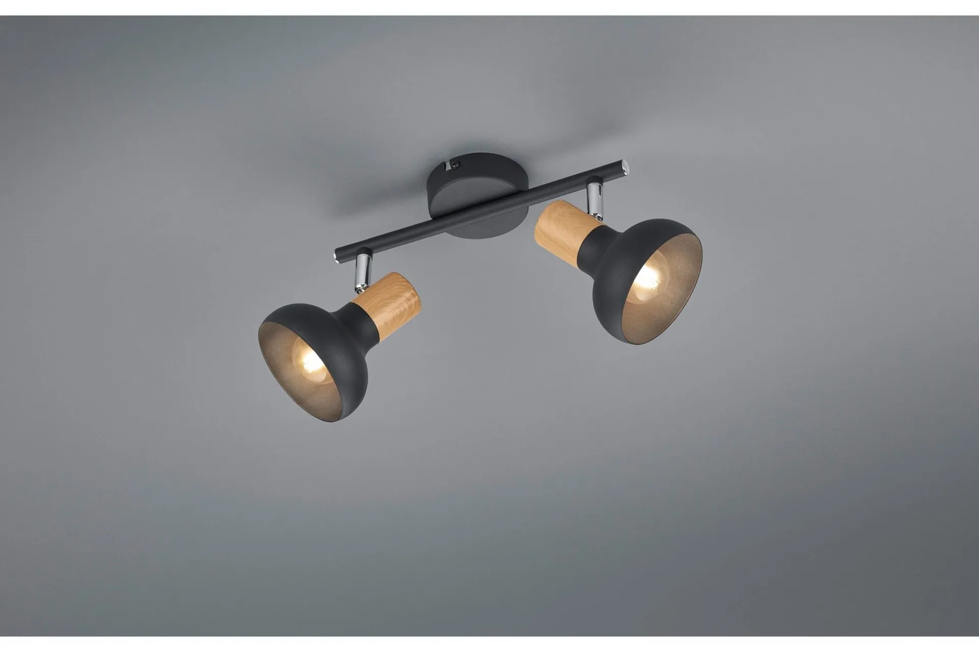 Trio Lighting Latika Spotlight 2L E14 Matt Svart/Tre