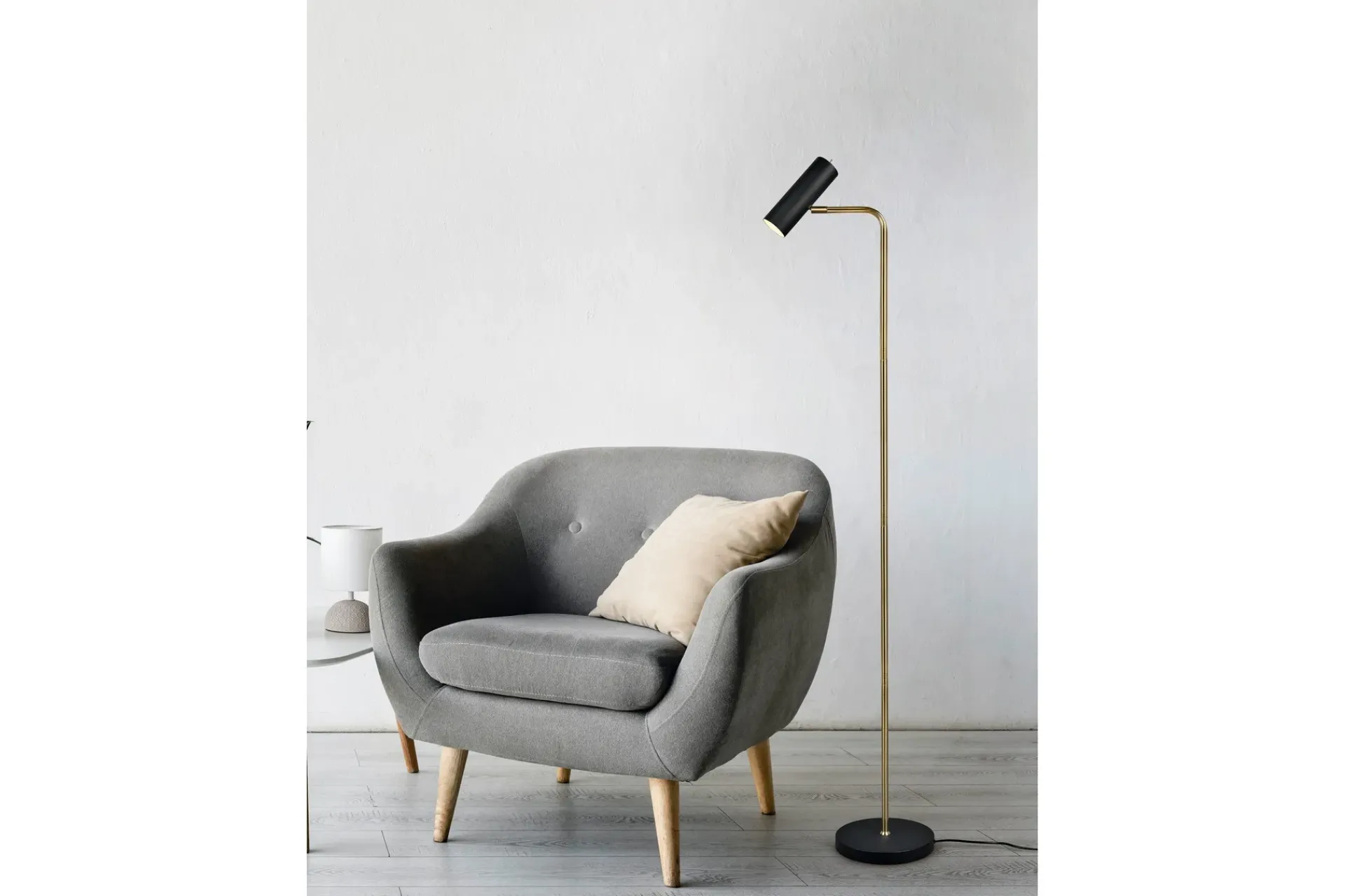 Trio Lighting Stuelampe-Marley gulvlampe GU10 matt messing/matt svart Matt svart,Messing