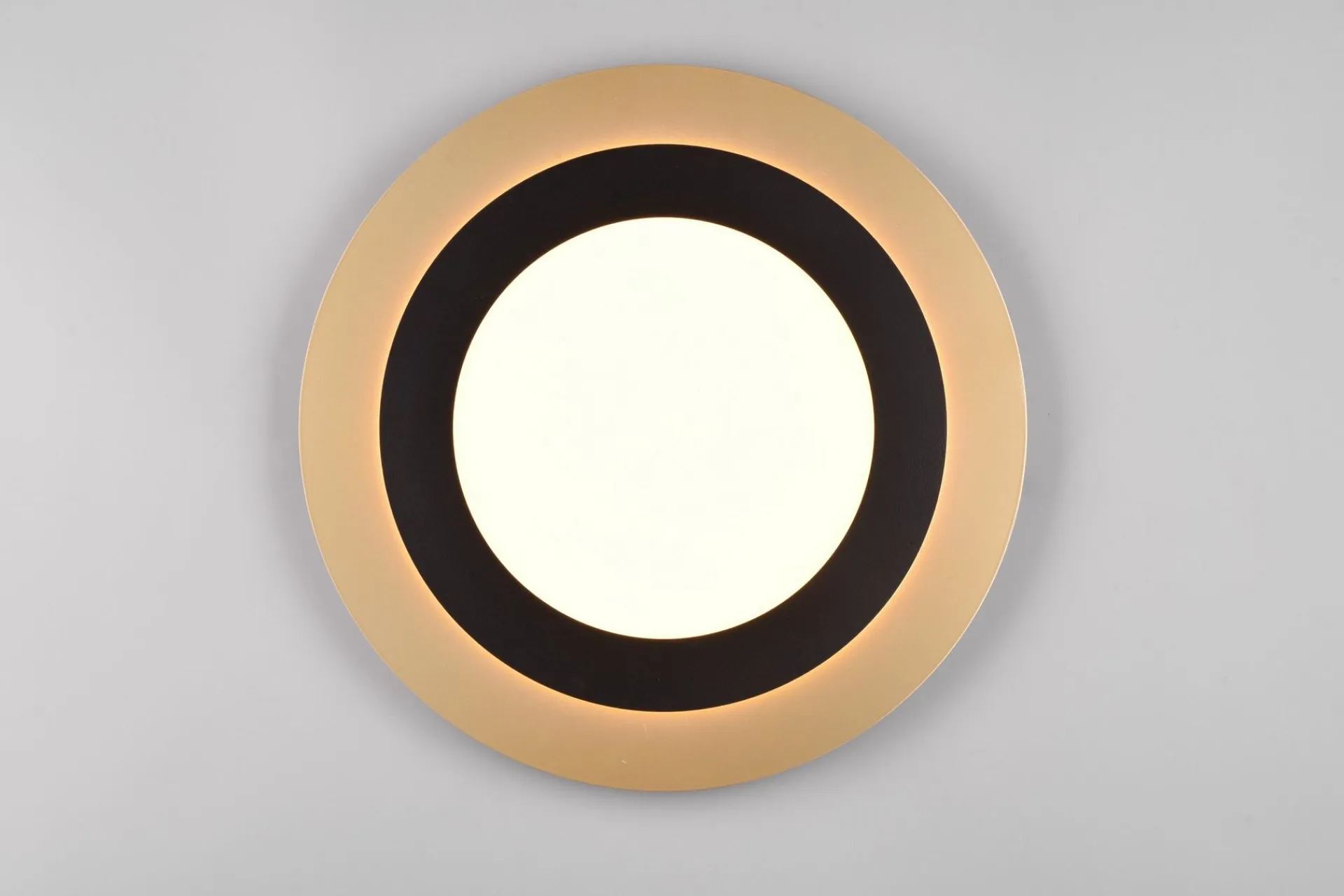 Trio Lighting Morgan LED plafond 45 cm matt svart/gull