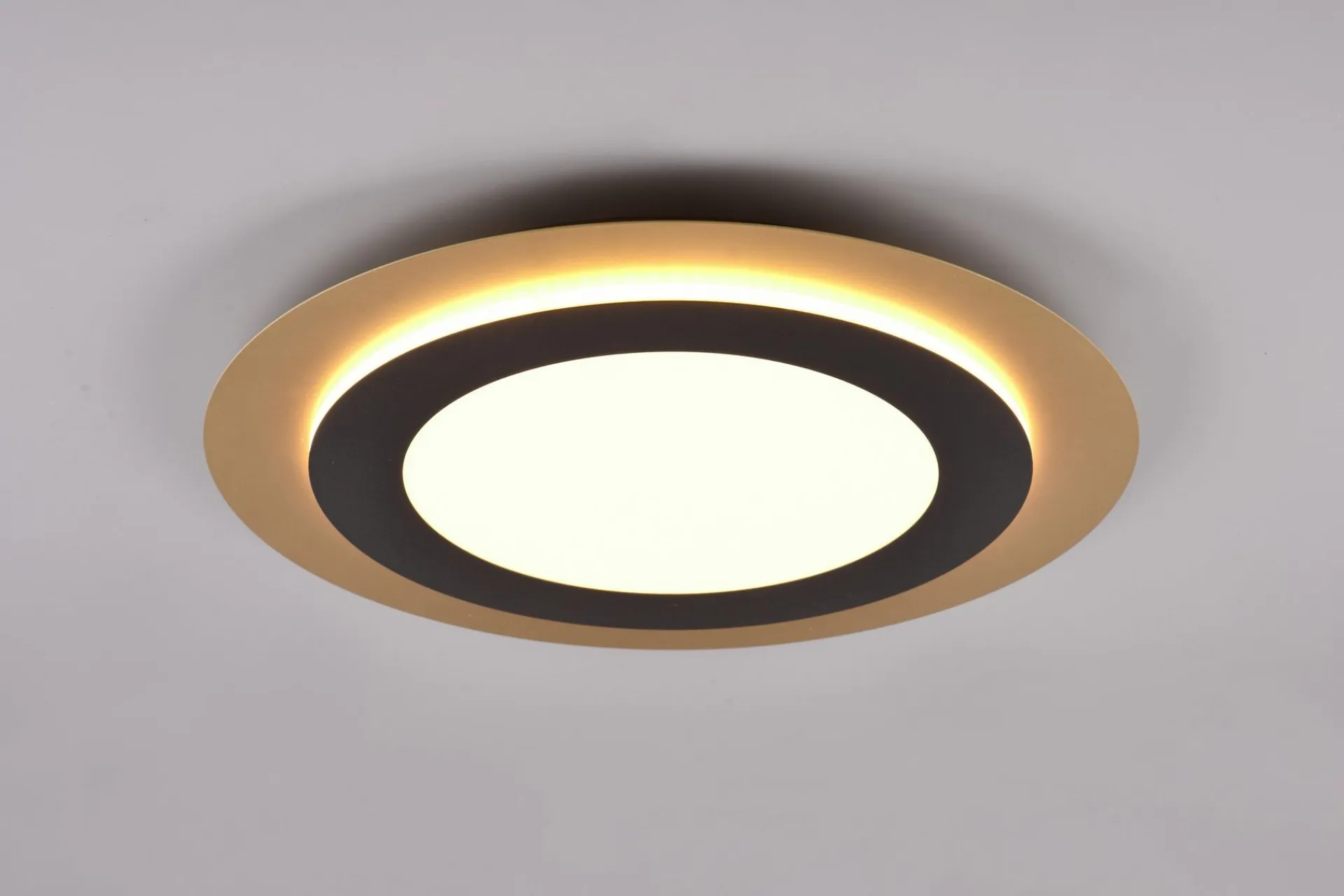 Trio Lighting Morgan LED plafond 45 cm matt svart/gull