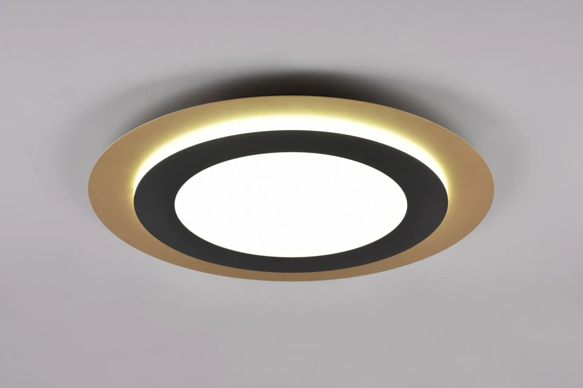 Trio Lighting Morgan LED plafond 45 cm matt svart/gull