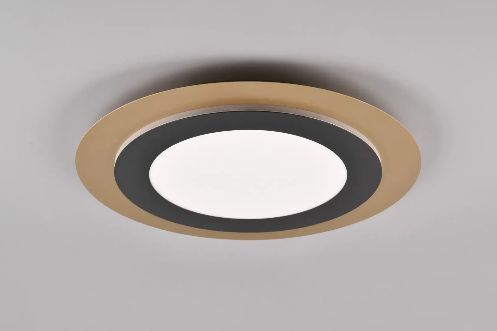 Trio Lighting Morgan LED plafond 45 cm matt svart/gull