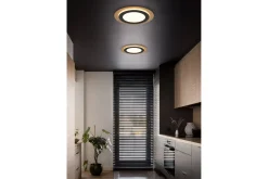 Trio Lighting Morgan LED plafond 45 cm matt svart/gull