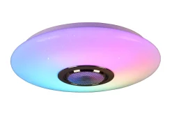 Trio Lighting Taklampe|Stuelampe-Musica LED plafond med Bluetooth-høyttaler RGBW Hvit