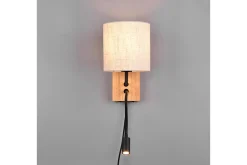 Trio Lighting Nattbordslampe|Soveromslampe-Nilam Vegglampe m. Leselampe 18 cm LED + E27 tre Hvit,tre
