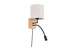 Trio Lighting Nattbordslampe|Soveromslampe-Nilam Vegglampe m. Leselampe 18 cm LED + E27 tre Hvit,tre