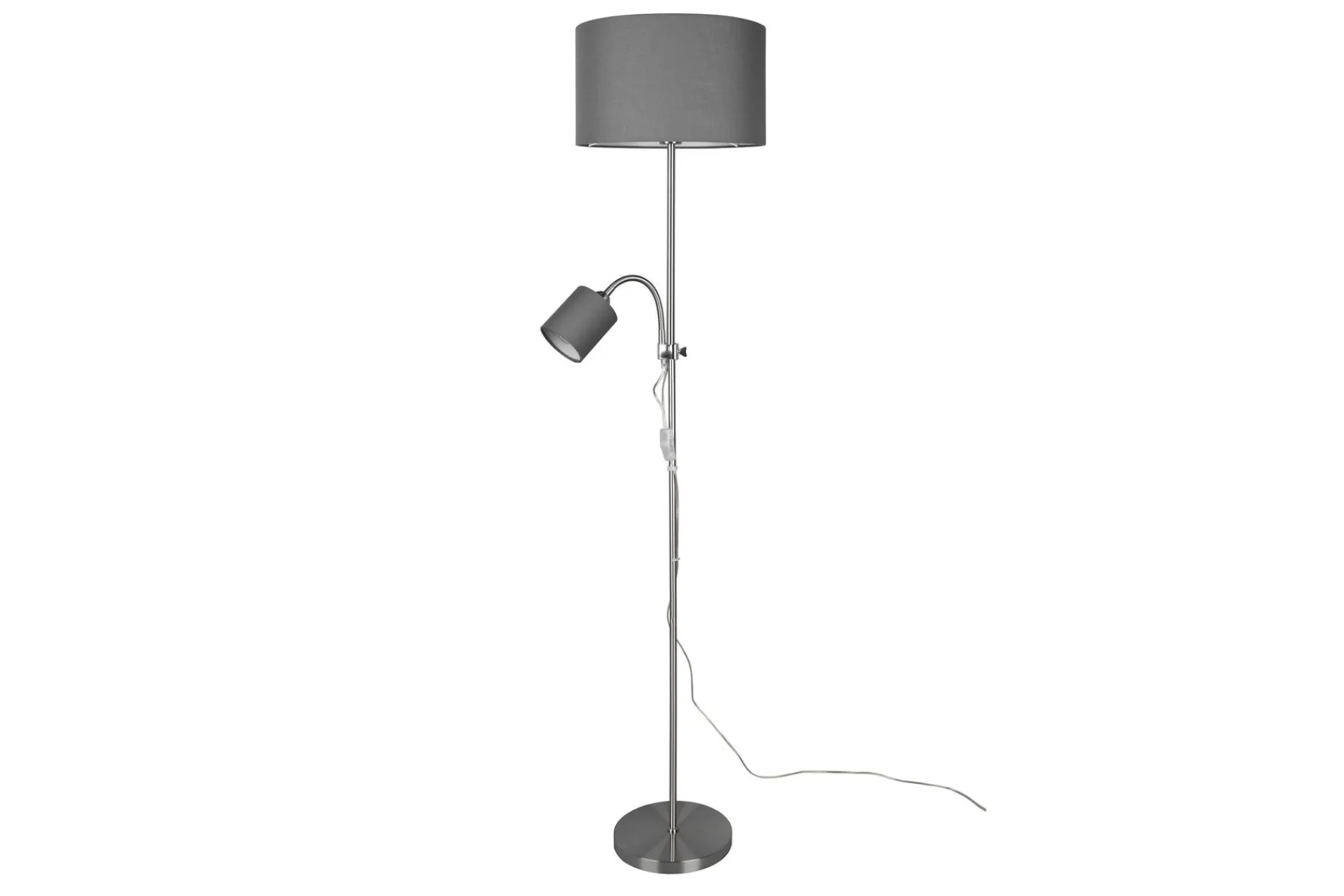 Trio Lighting Owen gulvlampe E27+E14 grå