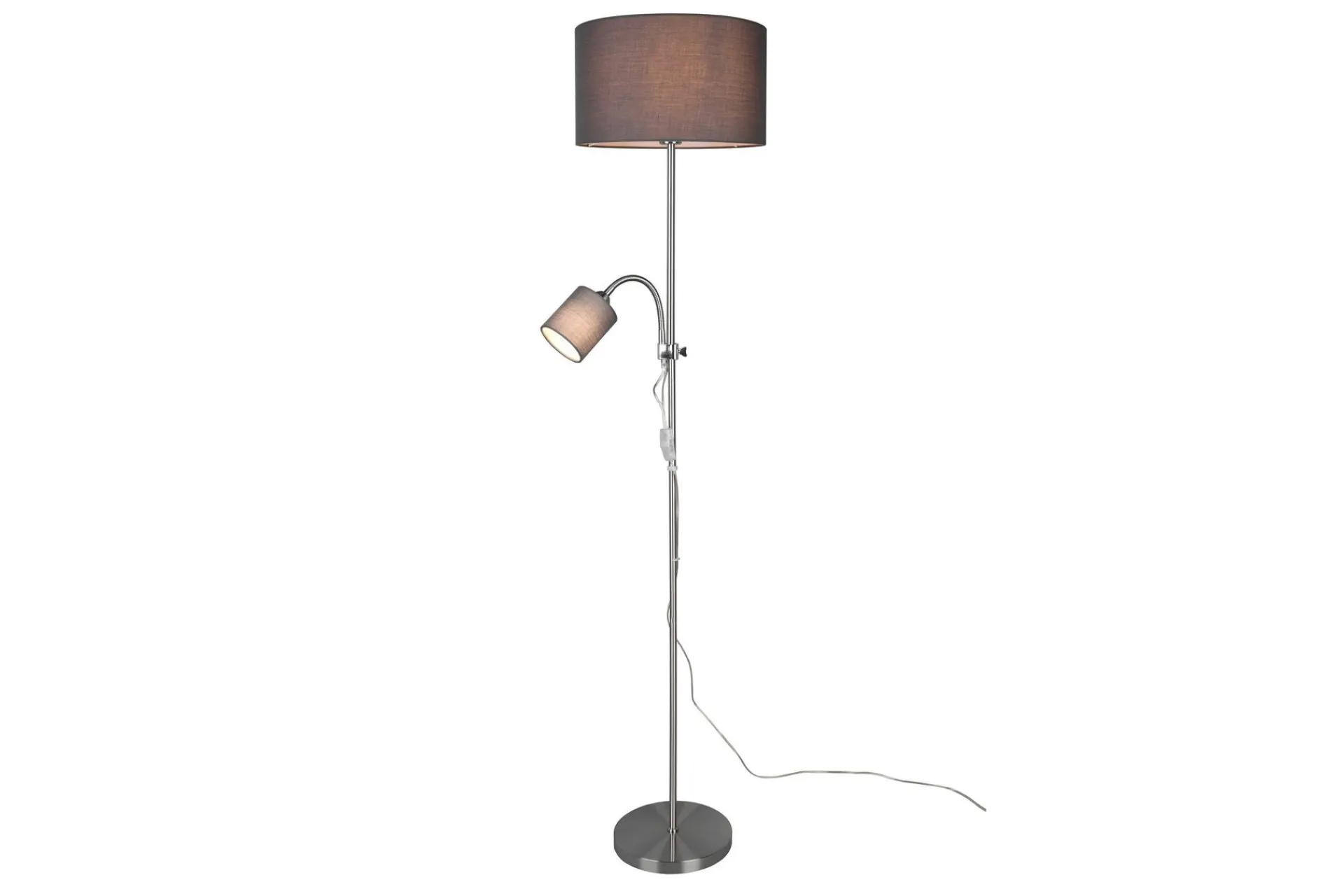 Trio Lighting Owen gulvlampe E27+E14 grå