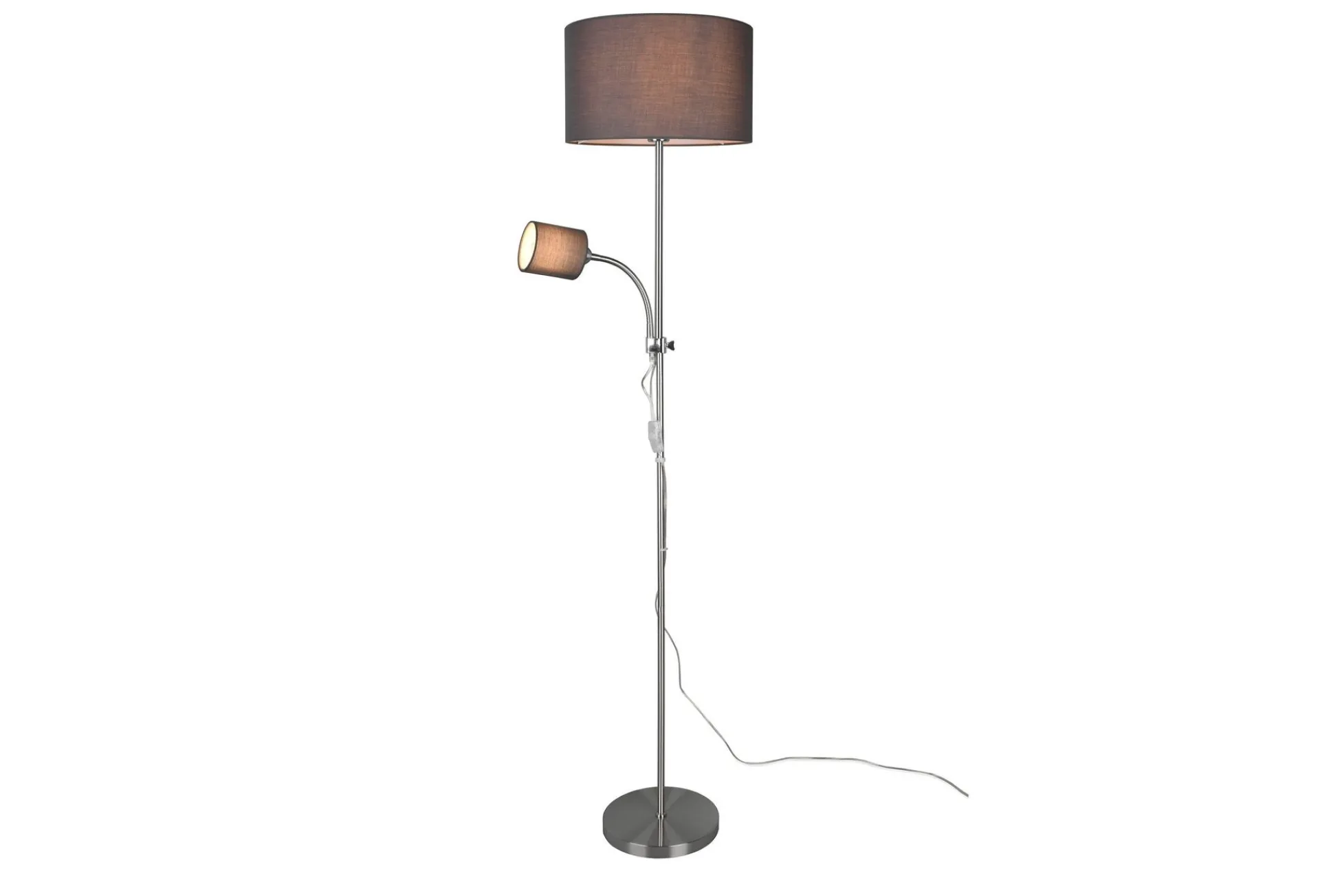 Trio Lighting Owen gulvlampe E27+E14 grå