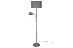 Trio Lighting Owen gulvlampe E27+E14 grå