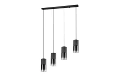 Trio Lighting Taklampe|Kjøkkenlampe-Robin taklampe 4L E27 Matt svart