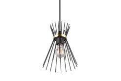 Trio Lighting Kjøkkenlampe-Rod Taklampe 1L E27 svart/gull Svart,Gull