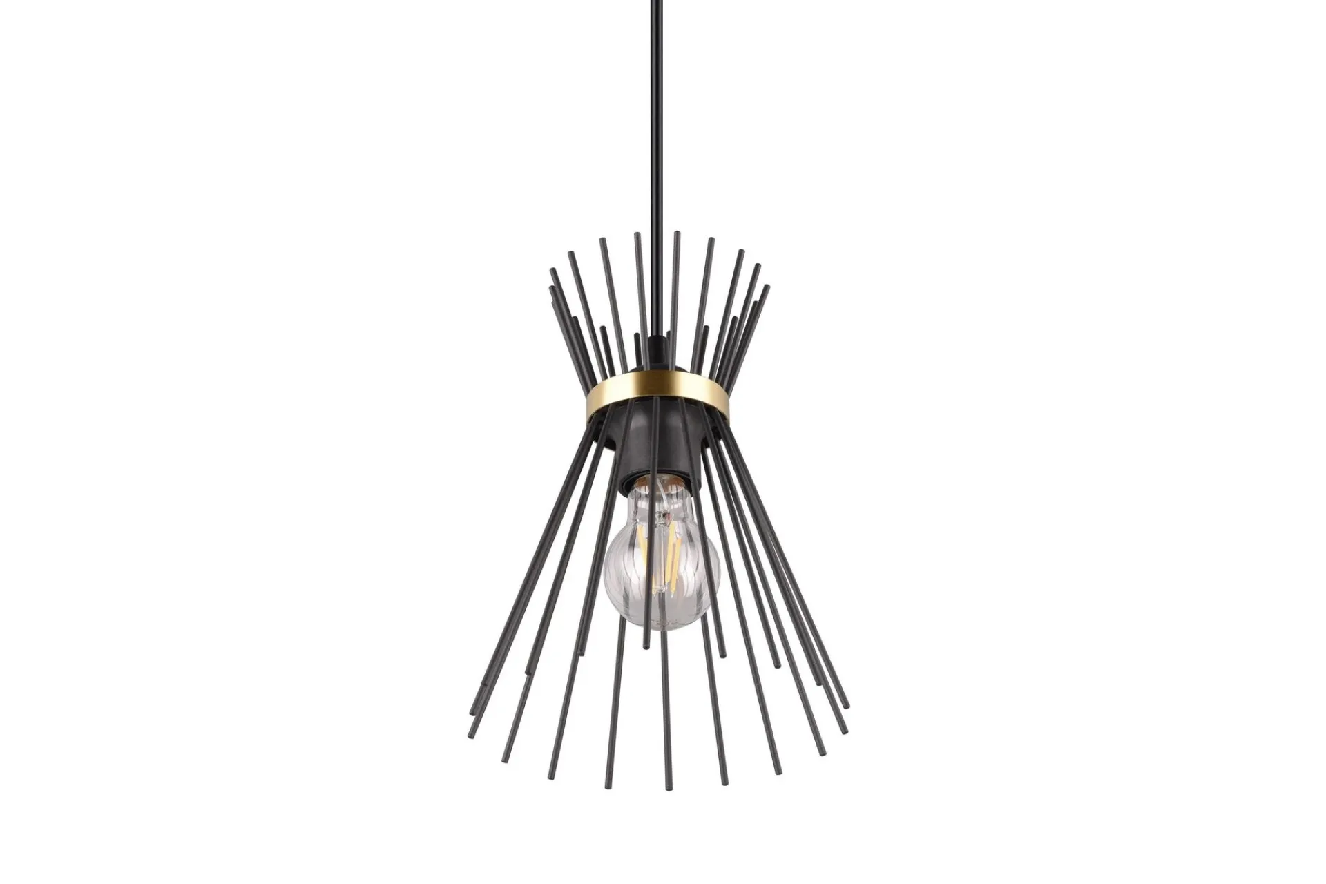 Trio Lighting Kjøkkenlampe-Rod Taklampe 1L E27 svart/gull Svart,Gull