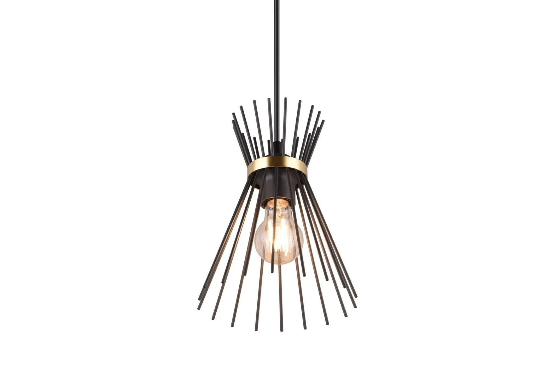 Trio Lighting Kjøkkenlampe-Rod Taklampe 1L E27 svart/gull Svart,Gull