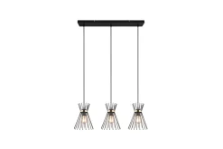 Trio Lighting Rod taklampe 3L E27 svart/gull