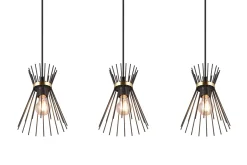 Trio Lighting Rod taklampe 3L E27 svart/gull