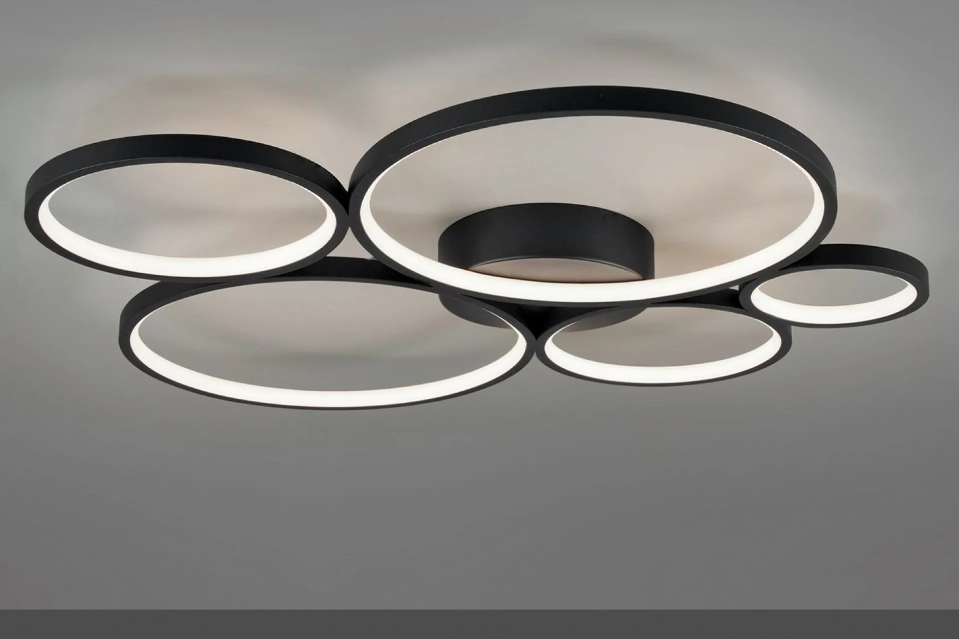 Trio Lighting Taklampe|Kjøkkenlampe-Rondo LED plafond 5L Matt svart