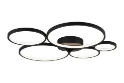 Trio Lighting Taklampe|Kjøkkenlampe-Rondo LED plafond 5L Matt svart