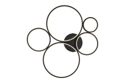 Trio Lighting Taklampe|Kjøkkenlampe-Rondo LED plafond 5L Matt svart