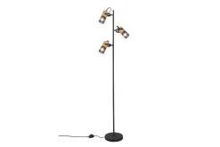 Trio Lighting Stuelampe-Tosh gulvlampe E27 matt sort Matt svart,Natur