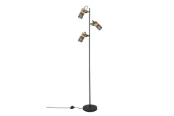 Trio Lighting Stuelampe-Tosh gulvlampe E27 matt sort Matt svart,Natur