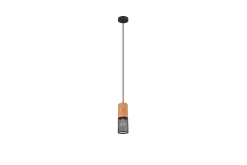 Trio Lighting Taklampe|Kjøkkenlampe-Tosh taklampe E27 matt sort Matt svart,Natur
