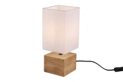 Trio Lighting Woody bordlampe 12X12cm E14 tre/hvit