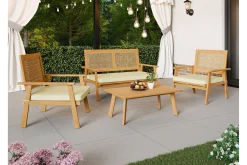 Veranda & Terrasse|Loungesett-Tritante 4-seters Sofagruppe Utendørs – Loungegruppe balkong terrasse uteplass Brun