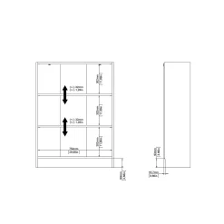 Tvilum Trysil Bokhylle med 2 hyller 79x27x107 cm
