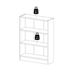Tvilum Trysil Bokhylle med 2 hyller 79x27x107 cm