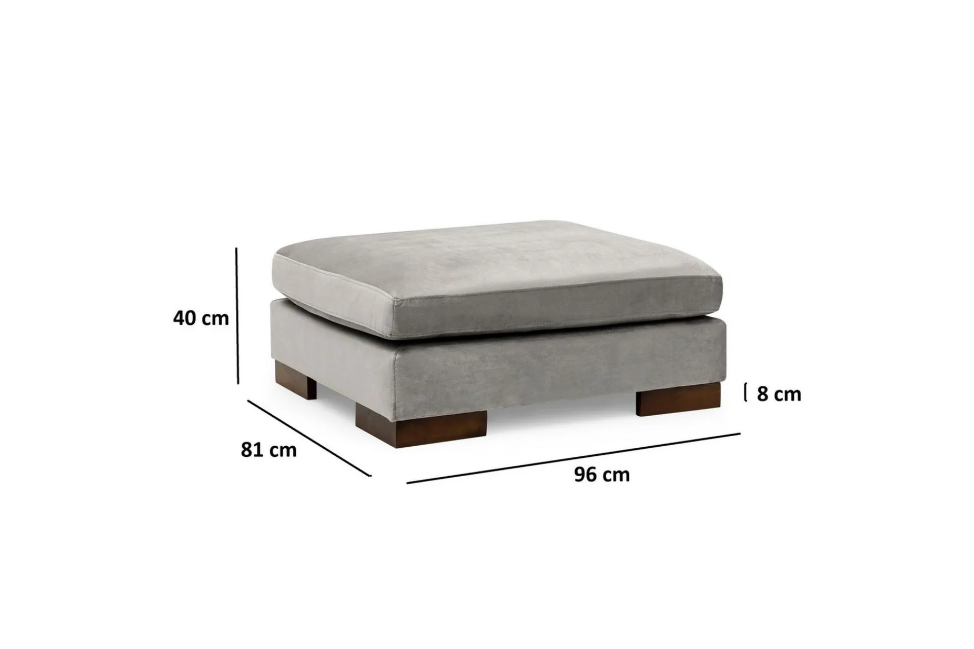 Hjørnesofa-Tulima Sofa med Sjeselong m Krakk Høyre Lysegrå