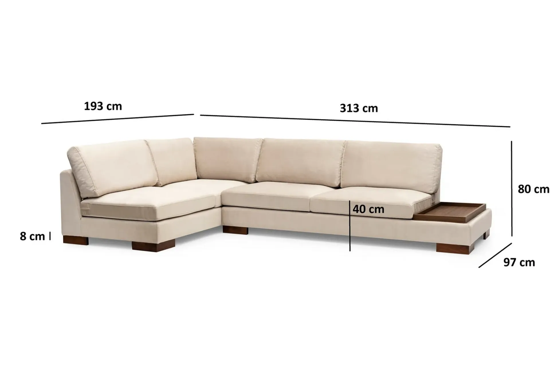 Tulima Sofa med Sjeselong Venstre