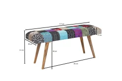 Wohnling Entrebenk|Benk-Tultered Sittebenk 117 cm Flerfärgad