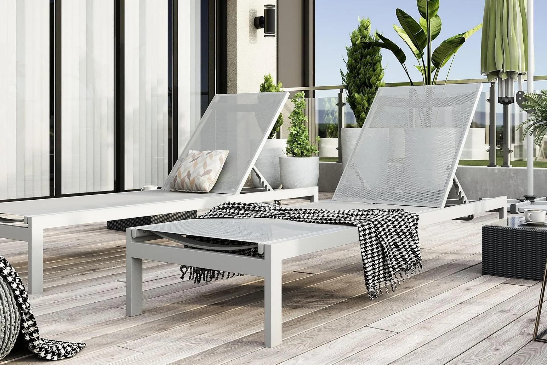 Comfort Garden Hengestoler|Utelenestoler-Tunis Solseng Hvit