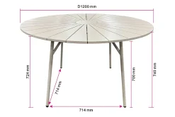 Comfort Garden Tunis spisebord utendørs 120 cm rundt
