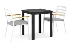 Comfort Garden Tunis utendørs cafésett 70x70 cm med 2 Oliver karmstoler