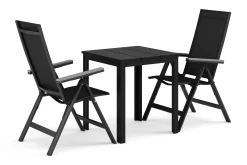 Comfort Garden Spisegrupper Hage-Tunis utendørs cafésett 70x70 cm med 2 Monaco Light regulerbare stoler