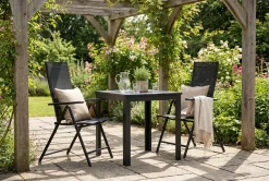 Comfort Garden Balkongmøbler|Balkongsofaer-Tunis utendørs kafésett 70x70 cm med 2 Sanna posisjonsstoler