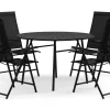 Comfort Garden Tunis utendørs rund spisegruppe 120 cm med 4 Sanna regulerbare stoler