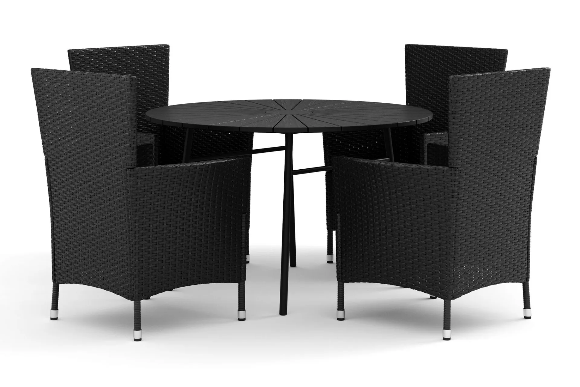 Comfort Garden Spisegrupper Hage-Tunis utendørs rund spisegruppe 120 cm med 4 Thor utefåtøljer