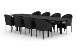 Comfort Garden Tunis utendørs spisegruppe, uttrekkbar 205/305x90 cm med 8 Thor lenestoler