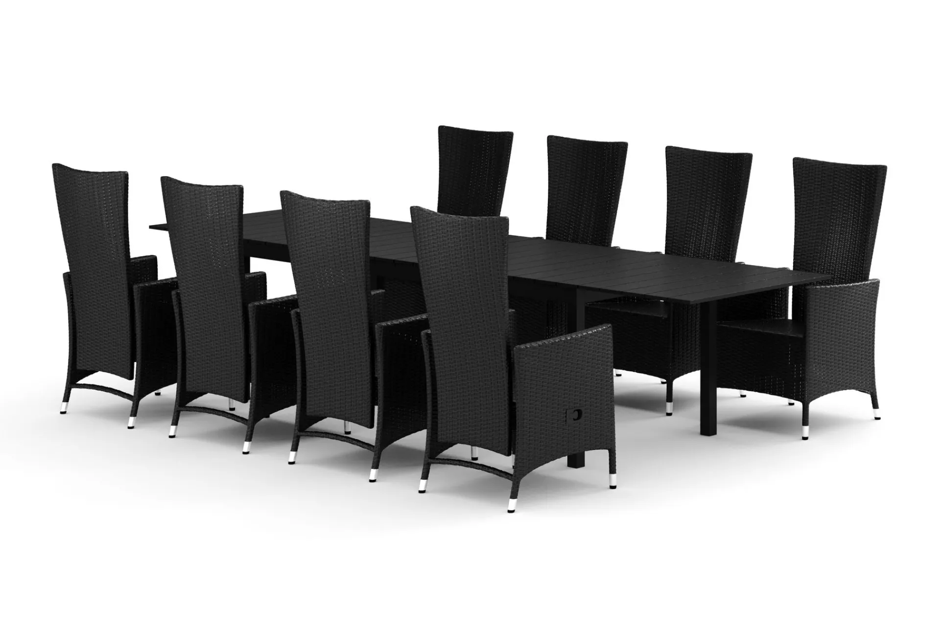 Comfort Garden Spisegrupper Hage-Tunis utendørs spisegruppe uttrekkbar 205/305x90 cm med 8 Jenny spisestoler