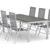 Comfort Garden Spisegrupper Hage|Cafesett-Tunis utendørs spisegruppe, uttrekkbar 205/305x90 cm med 6 Maggie regulerbare stoler