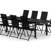 Comfort Garden Spisegrupper Hage-Tunis utendørs spisegruppe, uttrekkbar 205/305x90 cm med 8 Sanna regulerbare stoler