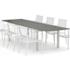 Comfort Garden Spisegrupper Hage-Tunis utendørs spisegruppe, uttrekkbar, 205/305x90 cm med 8 Tunis stablestoler