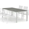 Comfort Garden Tunis utendørs spisegruppe uttrekkbar 205/305x90 cm med 6 Tunis stablestoler