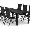 Comfort Garden Spisegrupper Hage-Tunis utendørs spisegruppe 205x90 cm med 6 Maggie regulerbare stoler