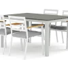Comfort Garden Tunis utendørs spisegruppe 140x90 cm med 4 Oliver karmstoler med pute