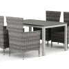 Comfort Garden Tunis utendørs spisegruppe 140x90 cm med 4 Thor hagelenestoler